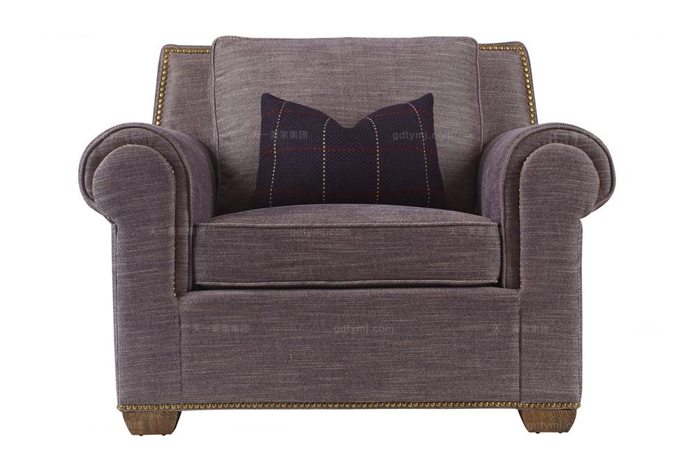 高端品牌美式布藝單人沙發