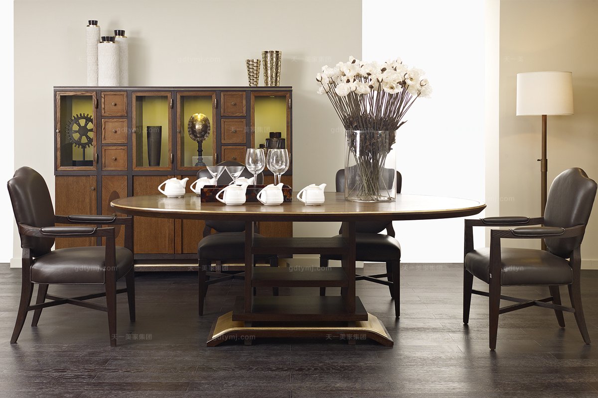 高端品牌美式實木長餐桌