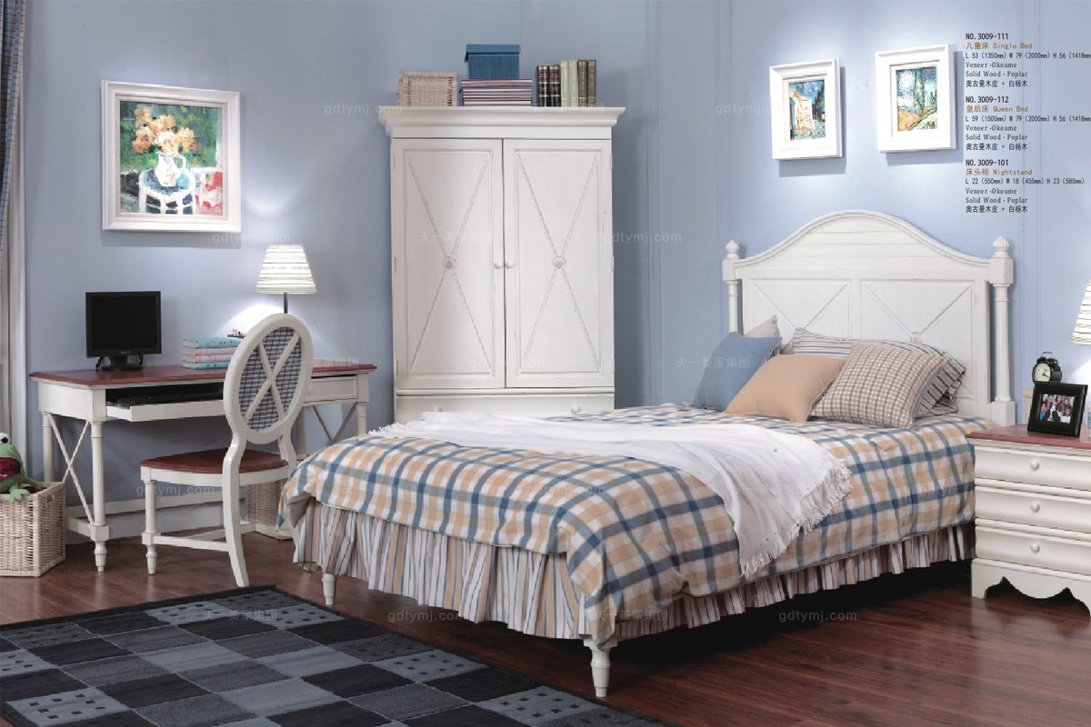 高端品牌美式白色書椅