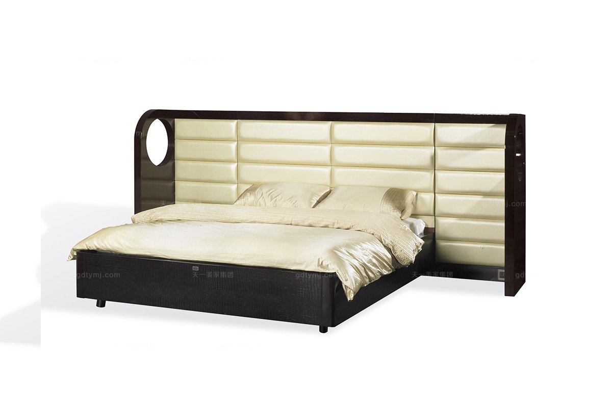 別墅會所后現代皮質雙人床