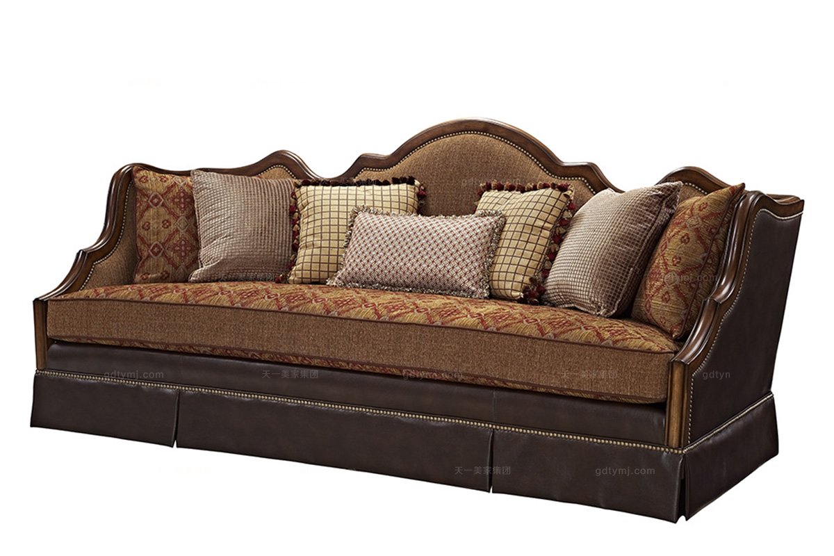 高端家具美式布藝三位沙發