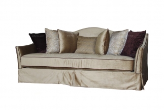 高端酒店家具美式素色布藝三位沙發