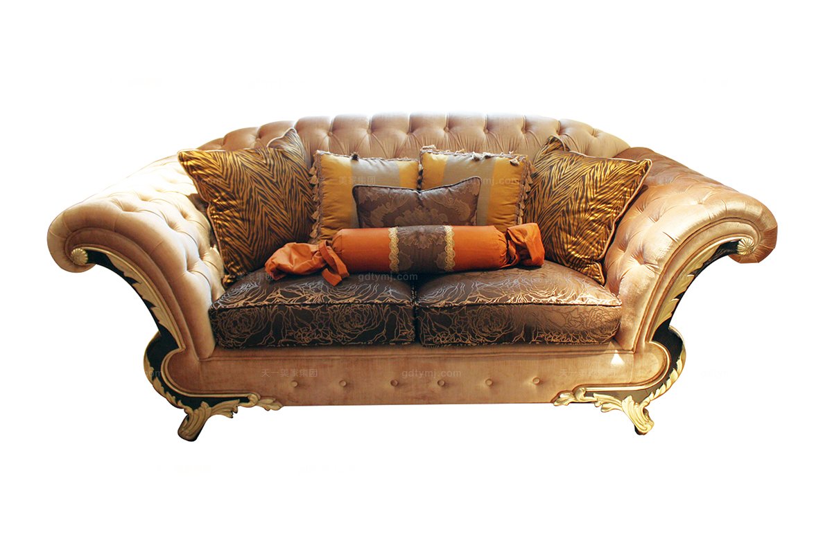 高端奢華新古典布藝二人沙發