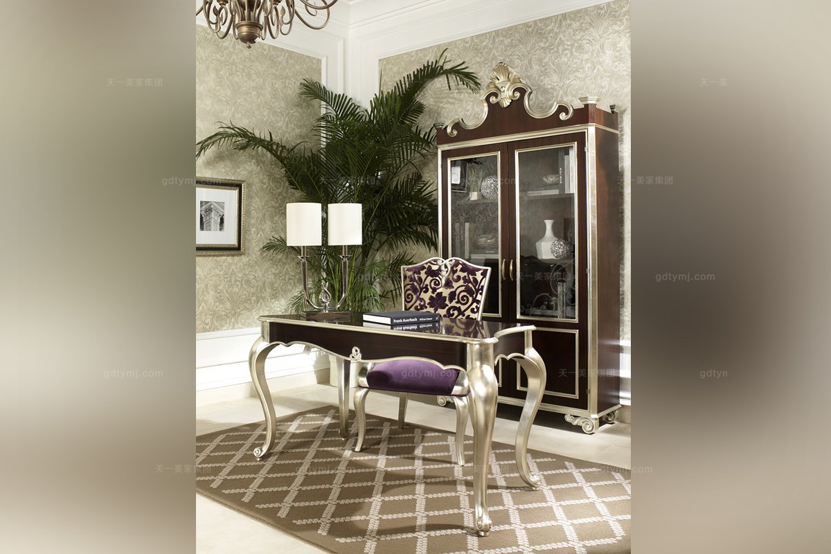 高端簡約新古典實木布藝扶手椅