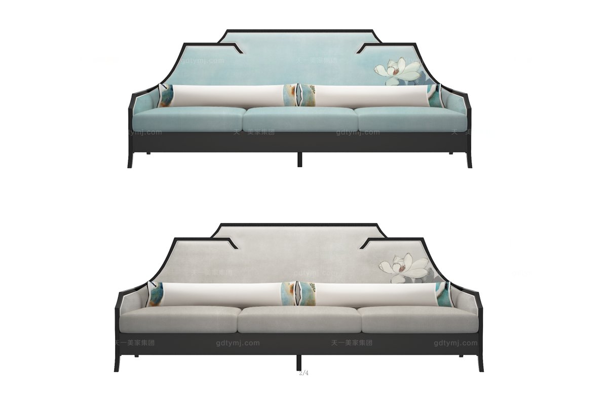 高端新中式綠荷沙發