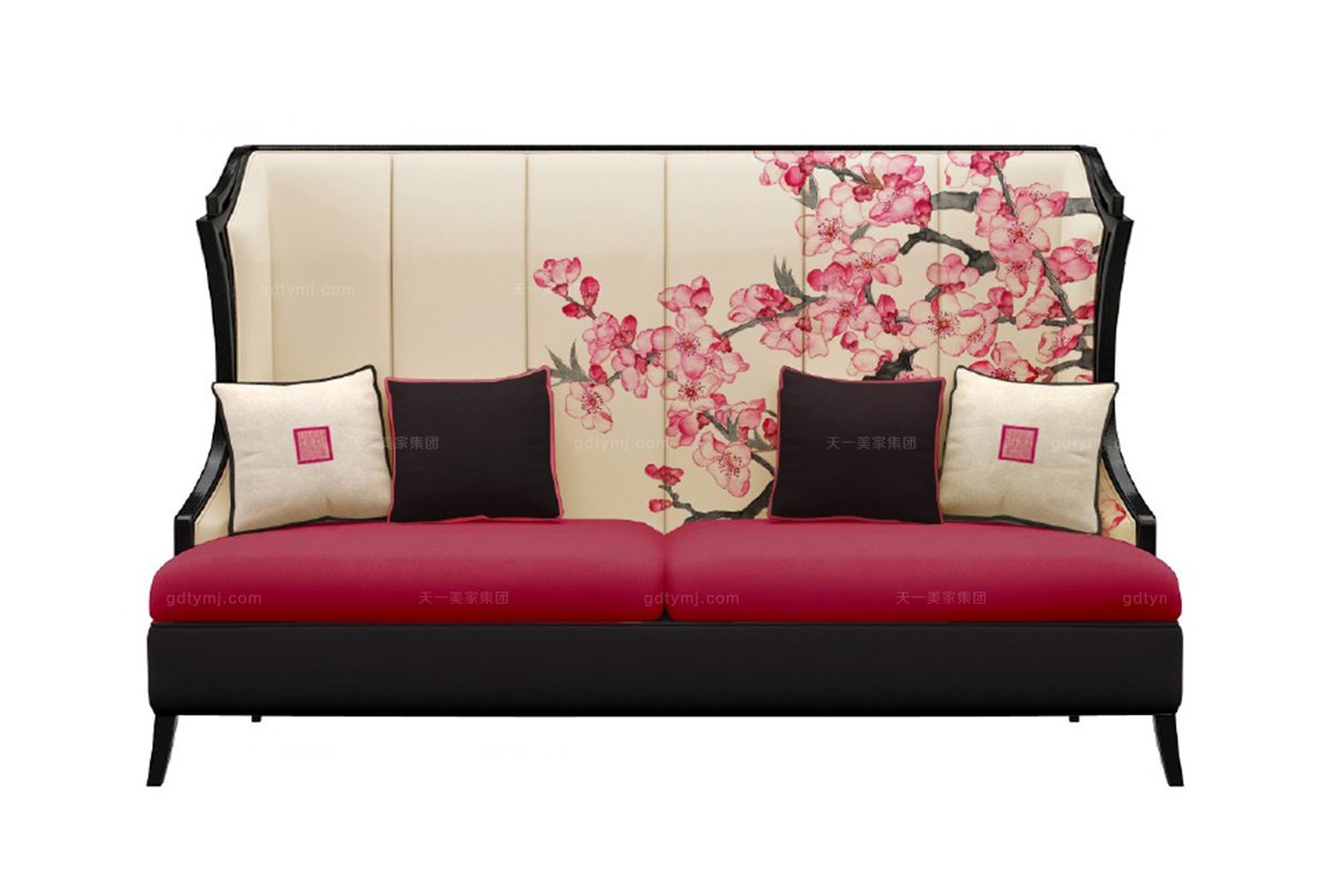 高端新中式桃園三人沙發