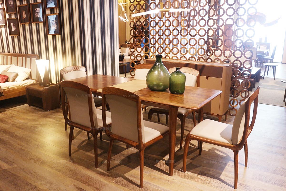 高端時尚現代布藝實木餐椅