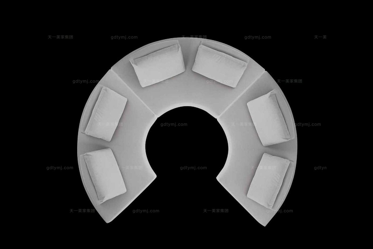 Dema高端時尚現代布藝弧形沙發