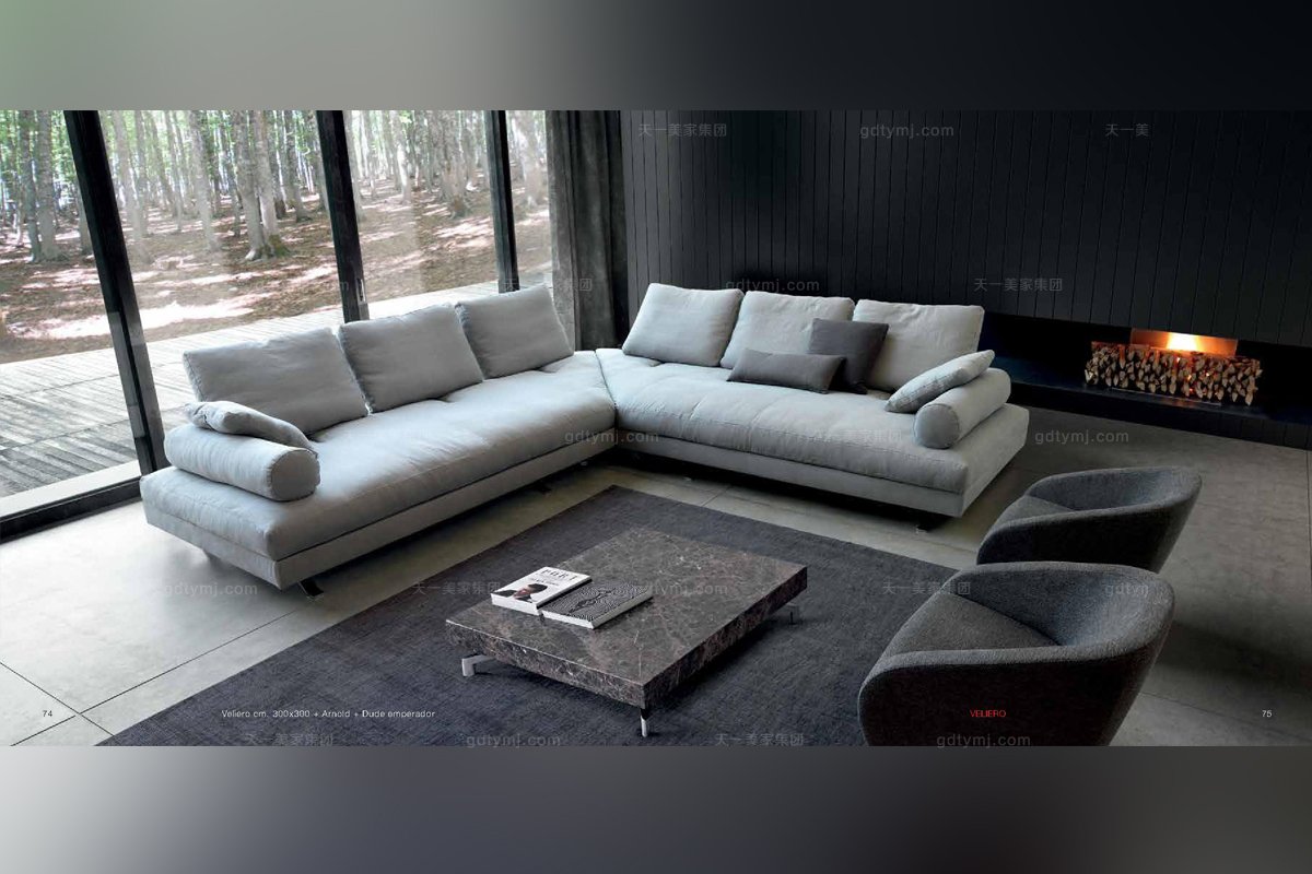 Dema高端時尚現代三位轉角沙發