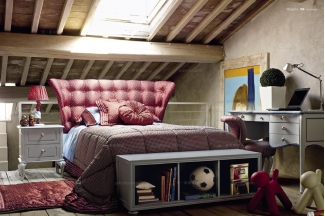 Volpi意大利進口法式高端品牌國外家具網站紅色雙人床