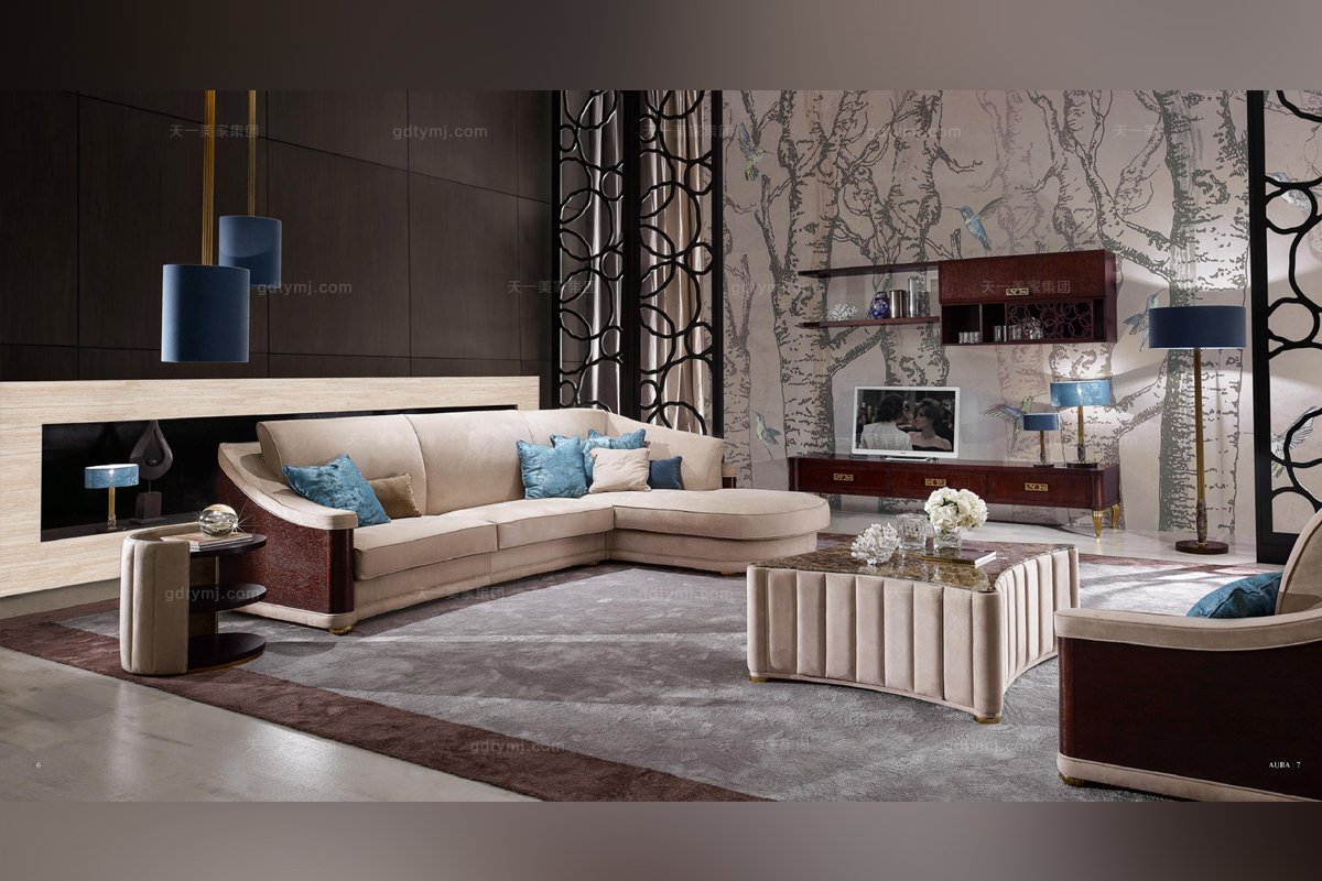  Valderamobili 意大利進口法式淺色轉角沙發