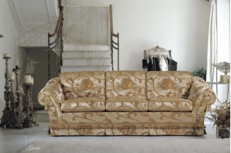 Pigoli 皮溝里花色布藝實木框架三位沙發系列