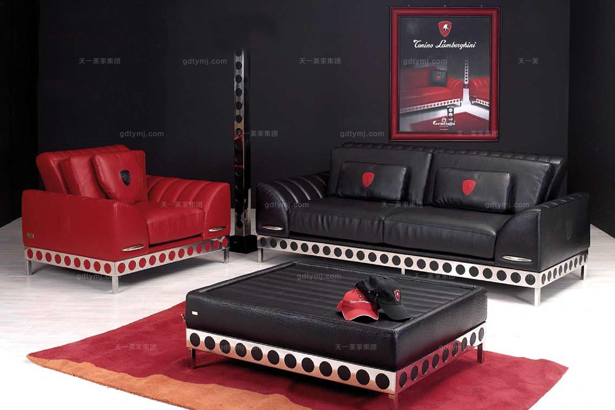 高端品牌現代意大利進口蘭博基尼系列不銹鋼沙發組合