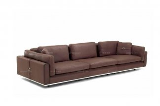 高端品牌現代意大利進口深咖色別墅會所四人沙發