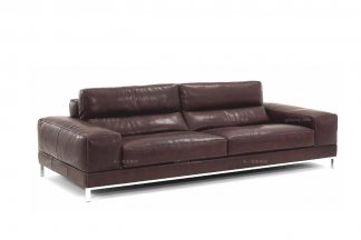 高端品牌現代意大利進口咖啡色二人沙發