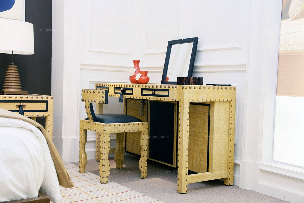 高端別墅家具美式時尚實木創意梳妝臺