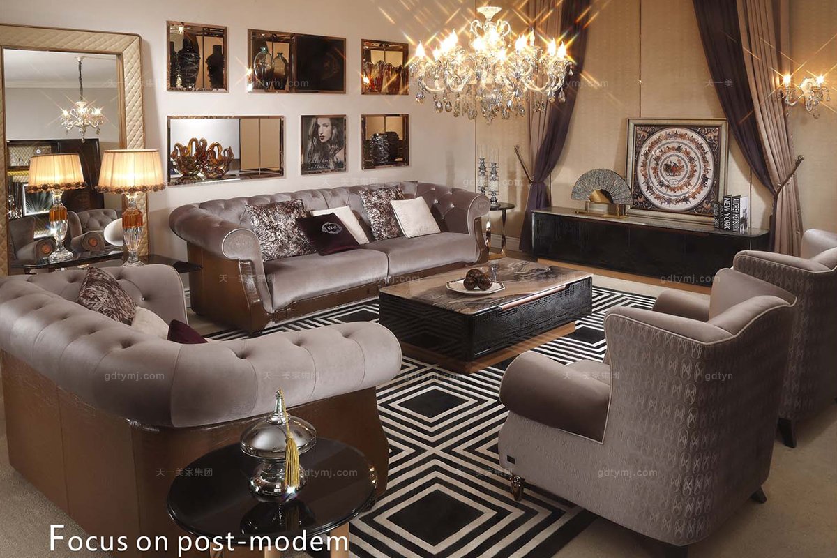 五星級酒店家具品牌后現代灰色布藝三位沙發