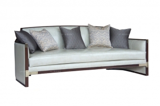 名貴會所別墅家具品牌法式風格咖啡色三人位沙發