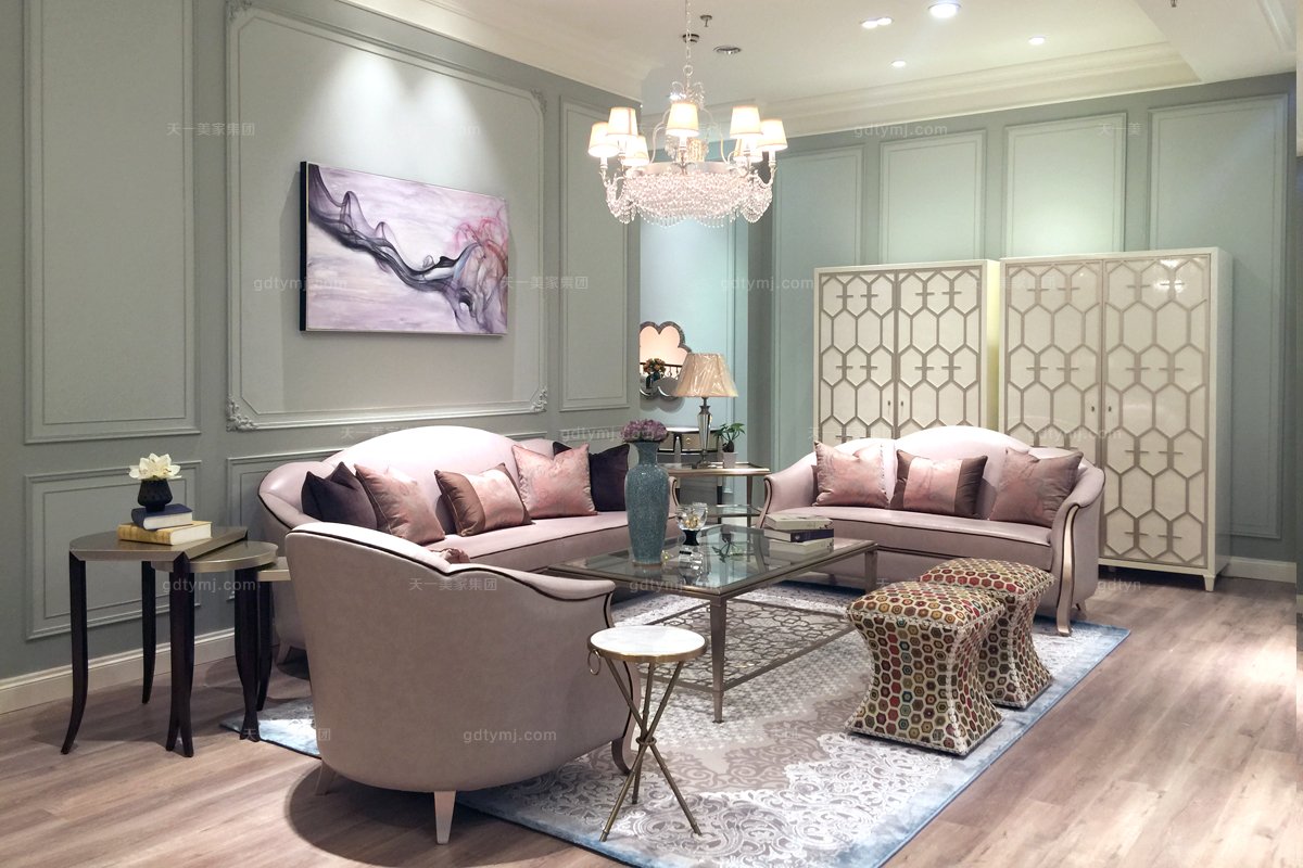 高端別墅家具品牌法式三人位沙發