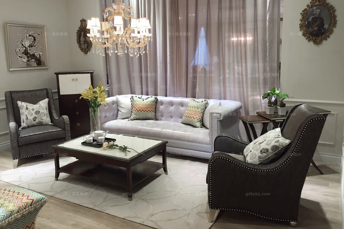 品牌別墅家具會所家具高端法式咖啡色花幾