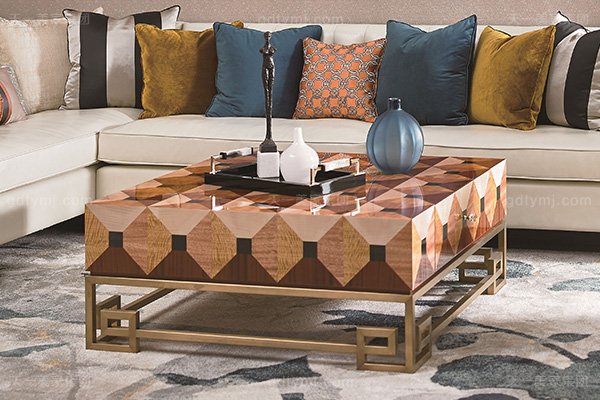 高端別墅輕奢轉角沙發實木客廳真皮軟包轉角沙發組合茶幾