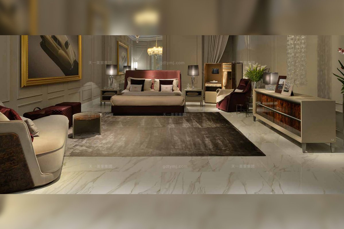 名貴奢華會所別墅家具品牌后現代風臥室雙人大床組合套裝系列