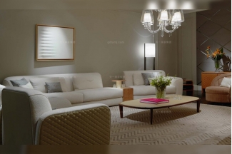 高端奢華豪宅家具品牌客廳白色布藝組合沙發(fā)