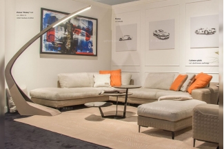 奢華豪宅別墅品牌家具客廳輕奢現代米黃色布藝軟包組合沙發