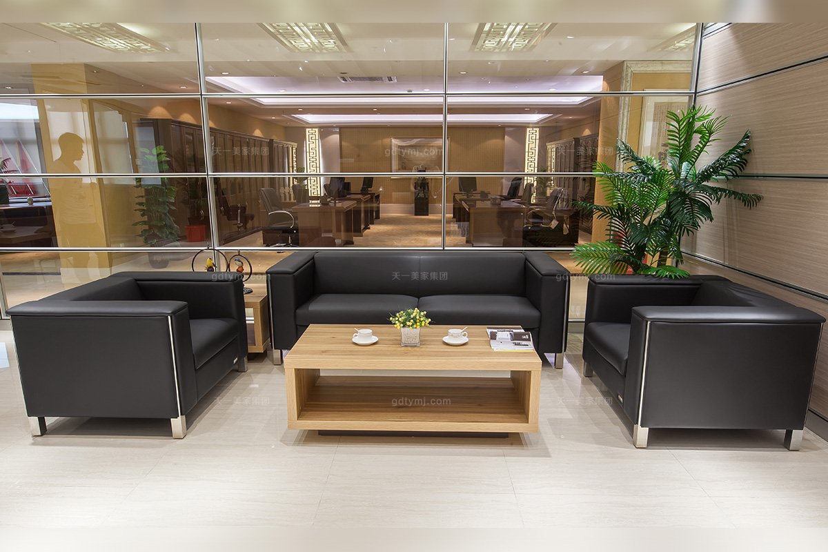 高端辦公家具品牌廠家現代輕奢原木色辦公大班臺班椅組合真皮辦公沙發組合