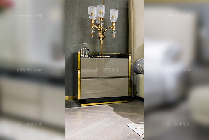 高端輕奢后現代家具風格臥室優質布藝軟包床組合床頭柜