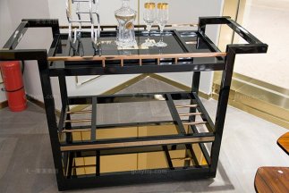 高端別墅家具輕奢后現(xiàn)代風(fēng)餐廳奢華五金工藝餐車(chē)