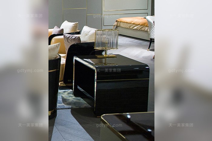 高端奢華別墅家具品牌后現代輕奢家具客廳橙色真皮沙發組合角幾