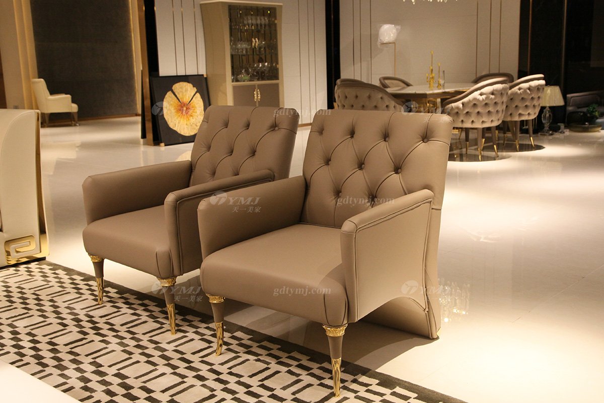 意大利100%純進口家具時尚輕奢別墅會所家具品牌真皮客廳沙發組合單品1