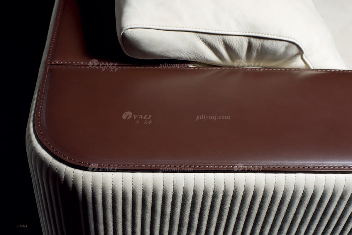 時尚輕奢家具品牌意大利100%純進口別墅家具客廳真皮沙發沙發細節