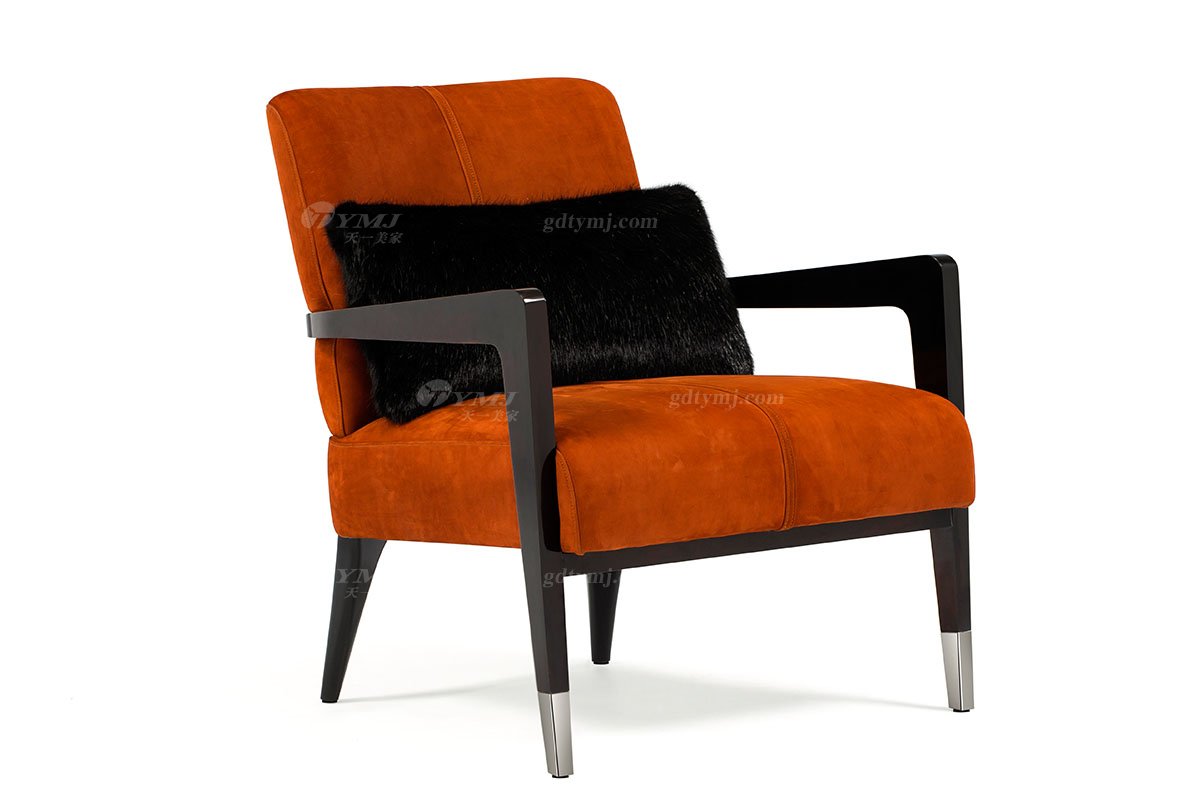 奢華別墅會所家具時尚樣板間家具輕奢后現代客廳頭層皮沙發組合休閑椅