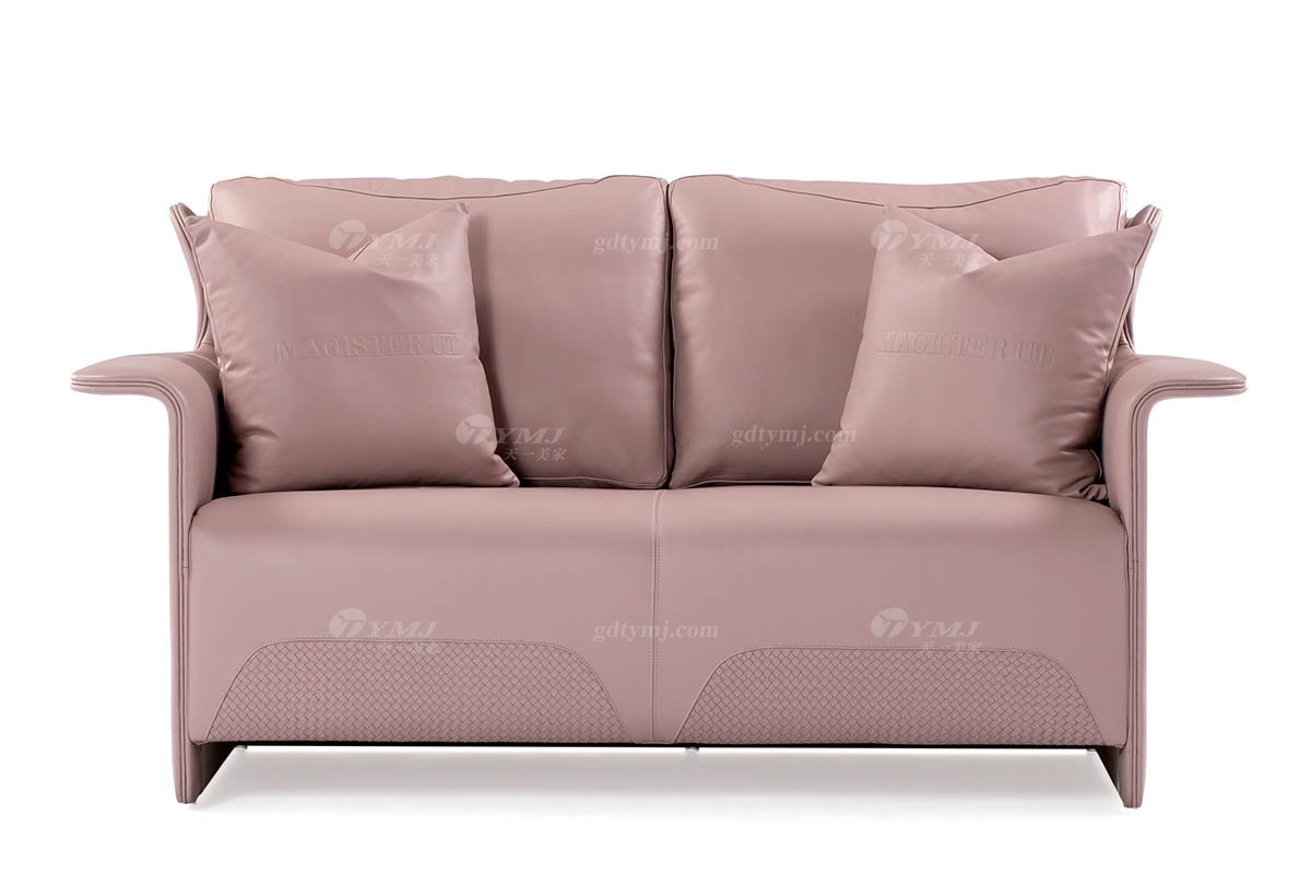 奢華別墅家具時尚樣板間家具輕奢后現代客廳頭層皮沙發組合二位沙發