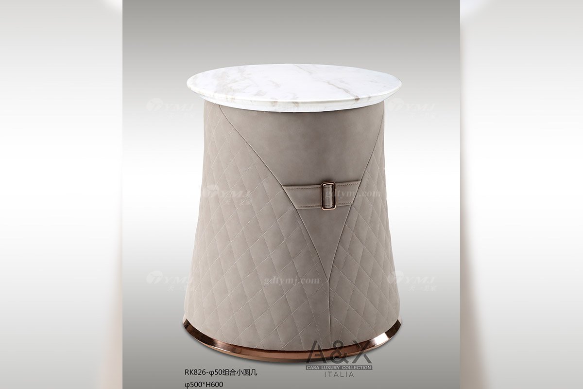 奢華別墅家具品牌樣板間家具輕奢后現代客廳真皮沙發組合系列角幾