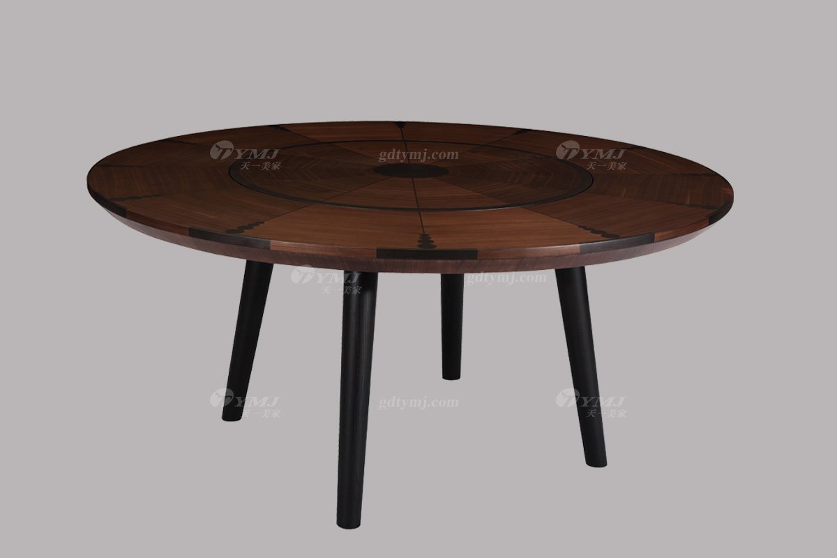 高端別墅會所家具品牌現代極簡餐廳家具實木餐桌椅系列圓桌