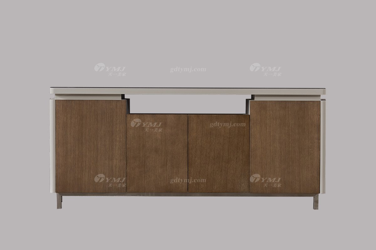 高端別墅會所家具品牌極簡輕奢北歐家具時尚創意真皮臥室雙人床系列邊柜