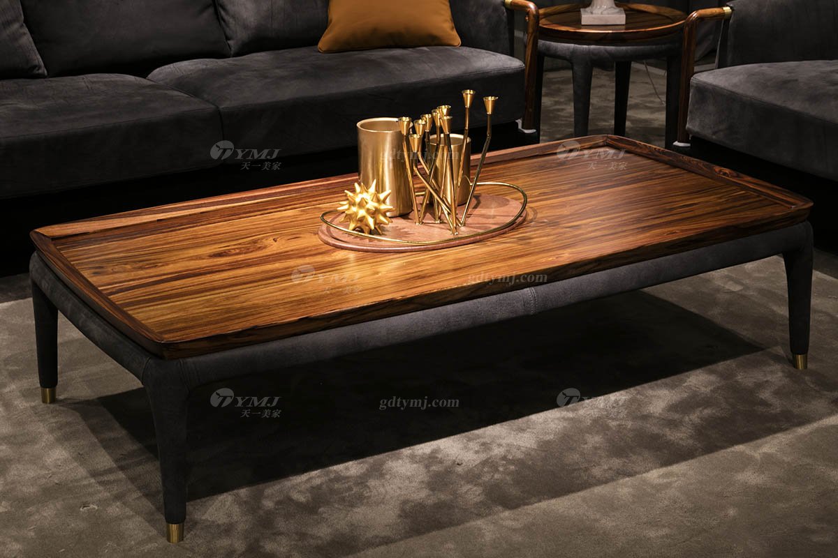 高端豪別墅會所豪宅家具品牌輕奢新中式風客廳高彈高密度海綿時尚優質絨布藝沙發系列茶幾