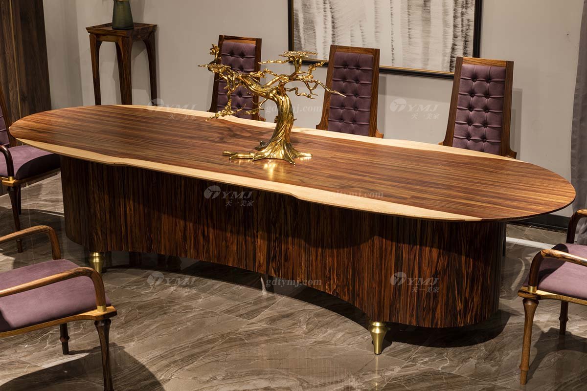 高端豪會所大宅家具品牌輕奢新中式風(fēng)餐廳家具實(shí)木長餐桌餐椅系列長餐臺