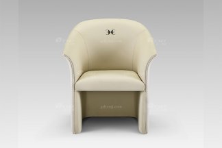 高端別墅會所家具現代輕奢時尚米黃色休閑椅