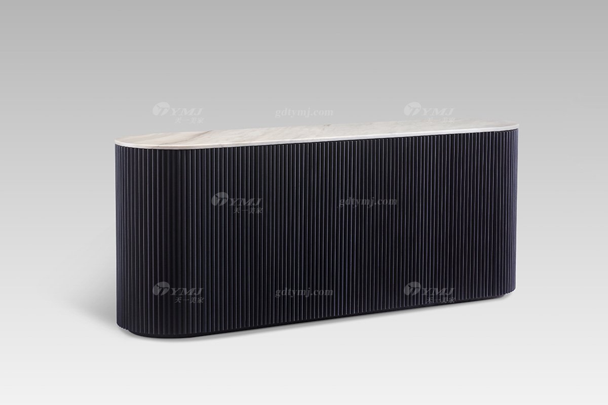 高端會所別墅品牌家具現代輕奢時尚灰橡色高級石電視柜電視柜LH2807側面2