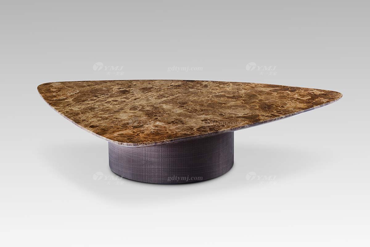 別墅豪宅家具品牌現代輕奢網咖大理石面+灰橡大茶幾