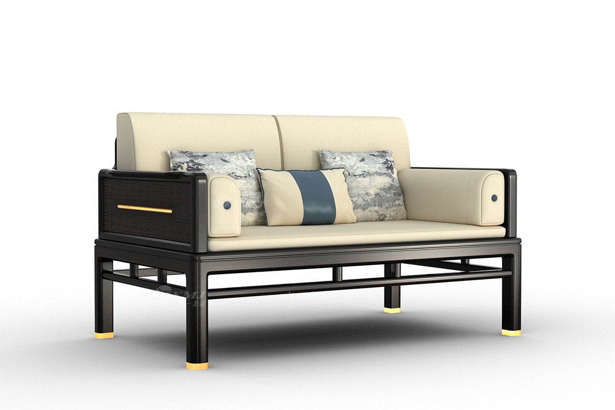 時尚優雅新中式輕奢高端品牌家具黑酸枝實木雙人位沙發