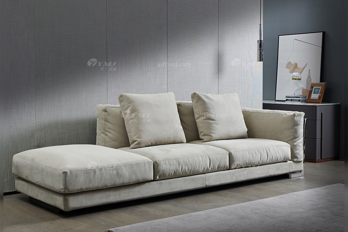 現代時尚輕奢家具高端別墅家具品牌客廳布藝軟包貴妃沙發SF-12貴妃位沙發場景