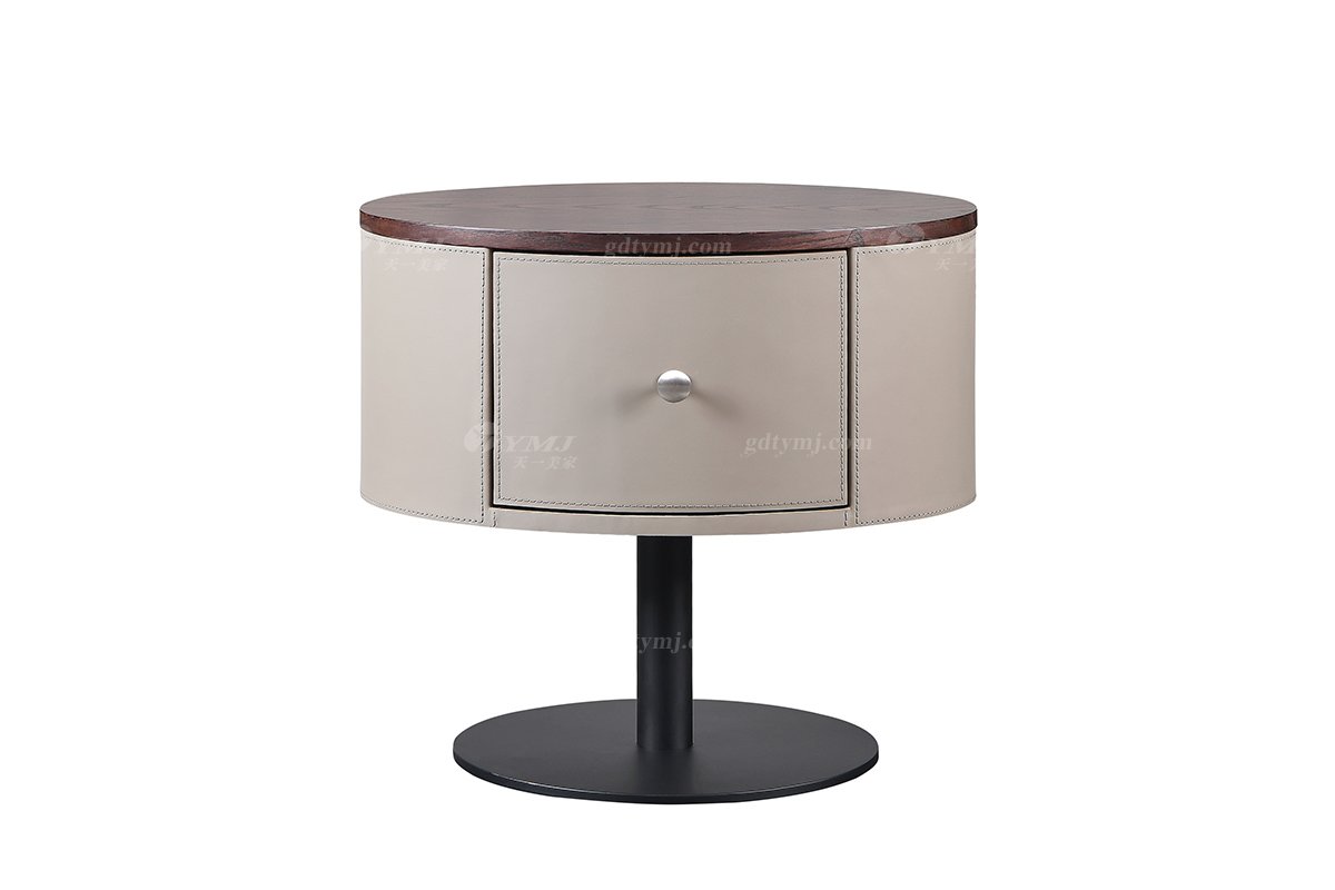 時尚輕奢家具豪宅家具品牌現代臥室進口白蠟木床頭柜