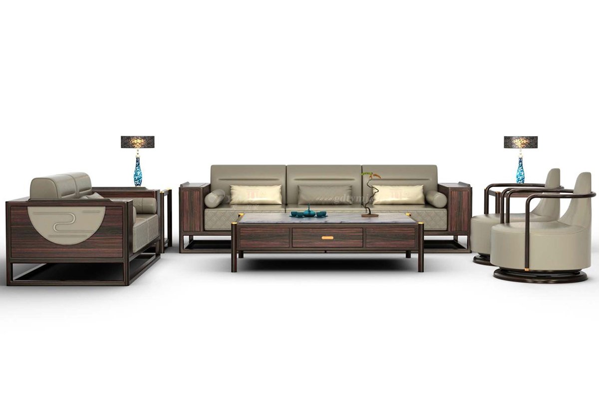 新中式別墅會所家具品牌家具進口烏金木實木角幾H-GAJJ角幾組合