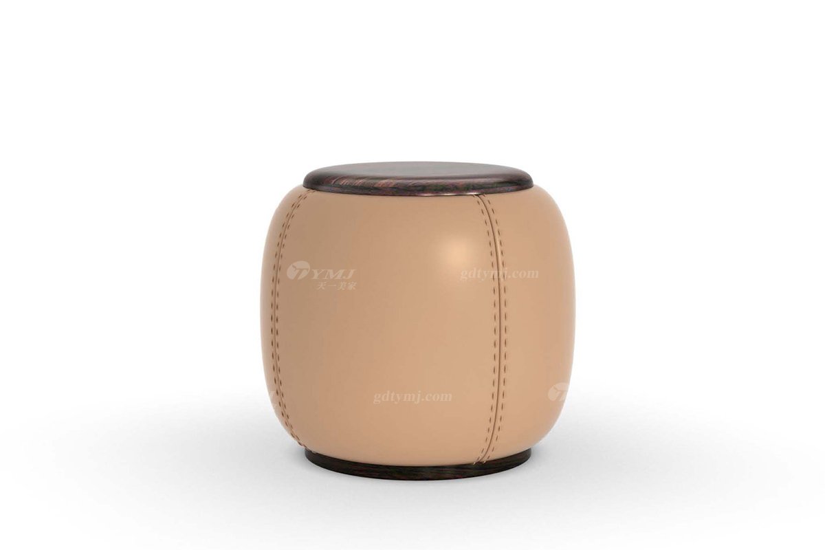 新中式別墅會所家具品牌家具深咖色進口烏金木實木茶凳H-GJCDC-G茶凳