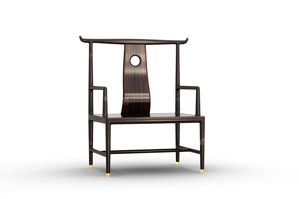 新中式家具風(fēng)格品牌別墅會所家具高端大氣進口烏金木實木茶椅